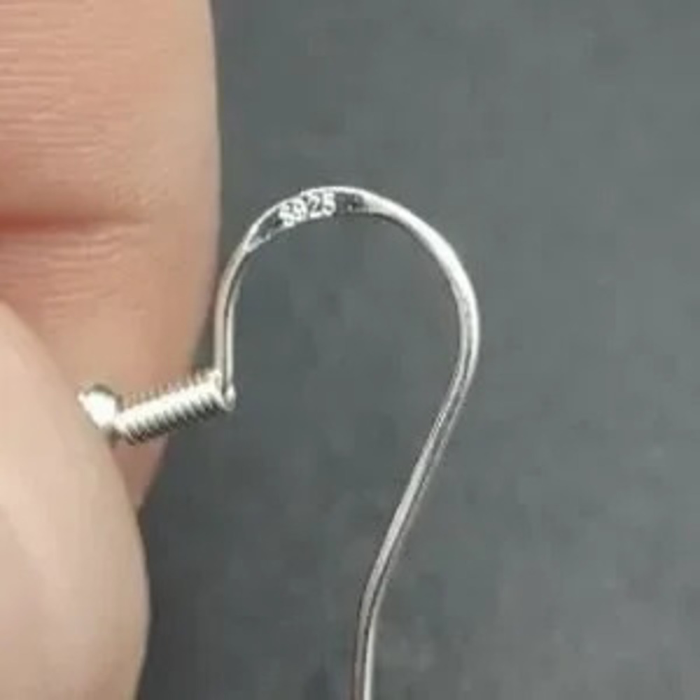 925 Silver Hooked Earrings W/ Turquoise Teardrop Flower Women's Valentine's Gift